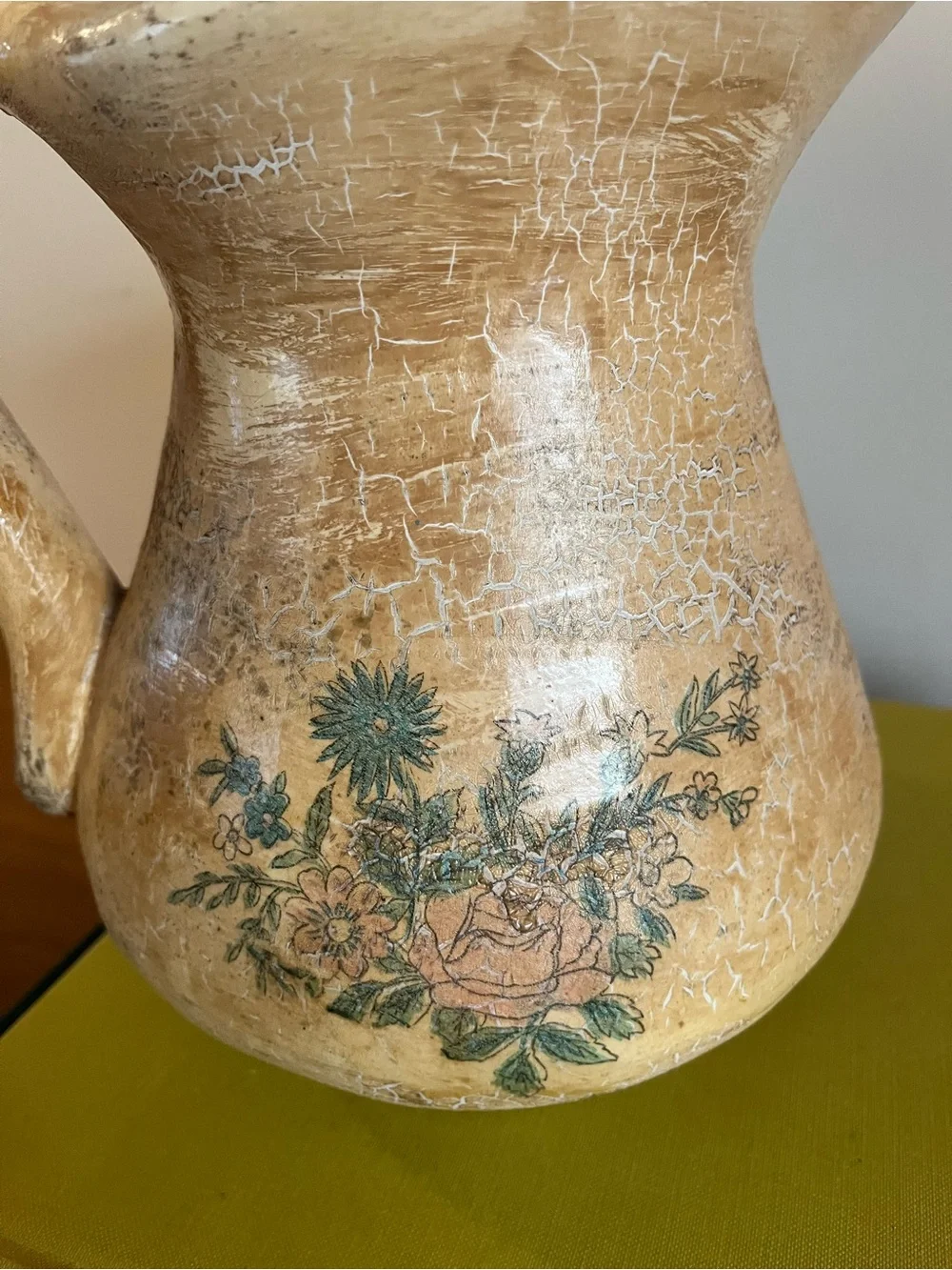 Vintage Thick Ceramic Decor Pitcher